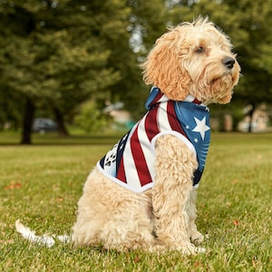 USA Flag Pet Hoodie: Patriotic Dog 4th of July Costume