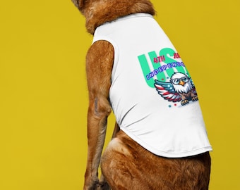 Patriotic Dog Tank Top, USA Independence Day Pet Apparel, Summer Outfit