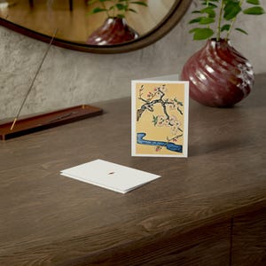 Set di biglietti d'auguri antichi giapponesi, colori vivaci per ogni occasione, un must per gli amanti della cancelleria, saluti stagionali che si distinguono.