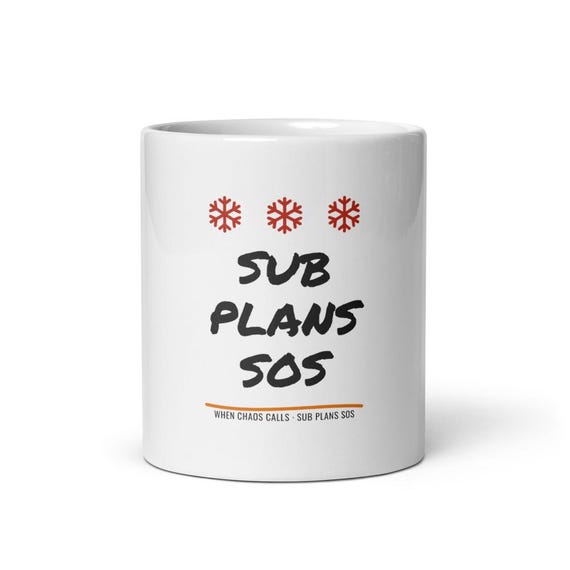 Teacher White Elephant Mug Sub Plans SOS