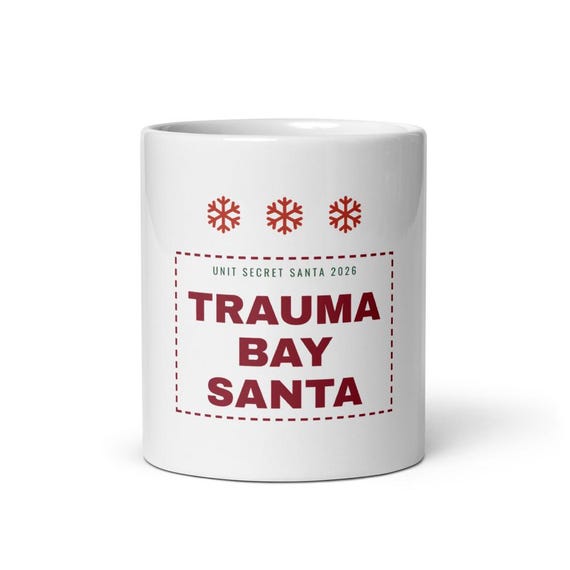 ER Nurse Christmas Gift - Trauma Bay Santa Mug | Nurse Unit Secret Santa Gift, Emergency Room Gift Exchange