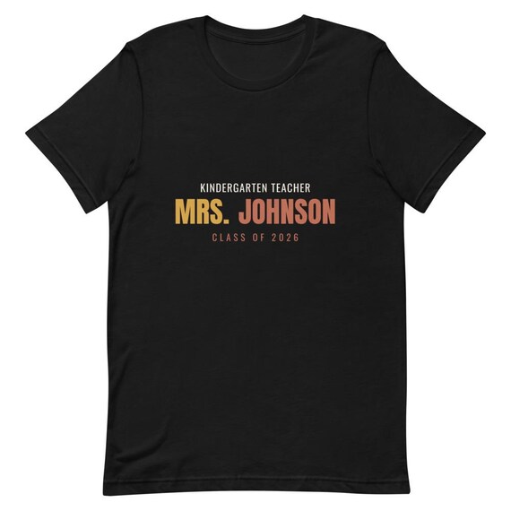 Kindergarten Teacher Shirt, Personalized Name Badge Tee, Custom Kindergarten Teacher Appreciation Gift