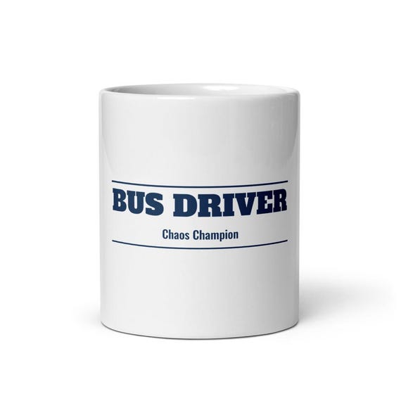 Bus Driver Appreciation Gift Mug - Chaos Champion Personalized Name Mug, Custom Bus Driver Gift Back to School