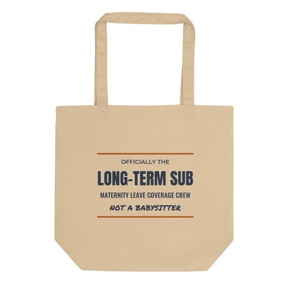 Long Term Substitute Teacher Gift Tote | Maternity Leave Coverage Sub Bag, Personalized Name Tote