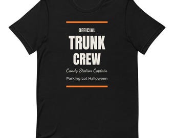 T-shirt voor vrijwilligers bij Trunk or Treat, Halloween-shirt voor Trunk or Treat-teams, cadeau voor de aanvoerder van het snoepstation, Halloween-teamshirt voor de parkeerplaats