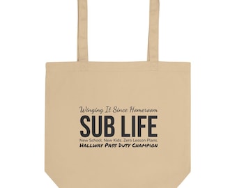 Grappige tas in T-shirtstijl voor invallers - Cadeau voor invallers die een pasje nodig hebben tijdens hun gang, humoristisch cadeau voor invallers en de start van het nieuwe schooljaar