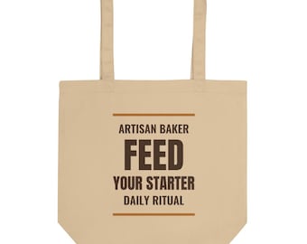Feed Your Starter draagtas | Cadeau voor zuurdesembakkers | Tas voor ambachtelijk brood bakken | Eco-katoenen draagtas