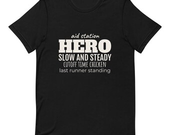 Slow Runner Humor Shirt | Aid Station Hero Ultra Runner Gift | Cutoff Time Chicken Tee