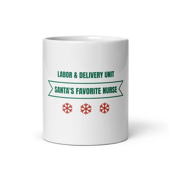 L&D Nurse Christmas Mug Santa Favorite