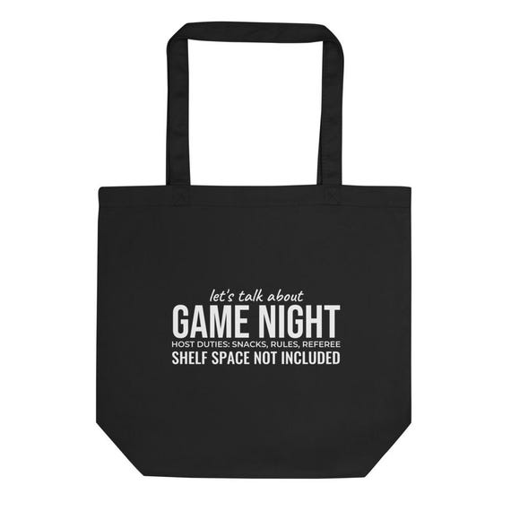 Board Game Night Host Gift Tote Bag - Custom Name Funny Game Night Tote for Board Game Lover with Shelf Space Joke