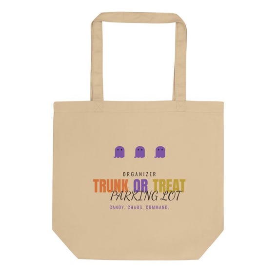 Trunk or Treat Organizer Gift Tote - Personalized Name Parking Lot Halloween Volunteer Bag
