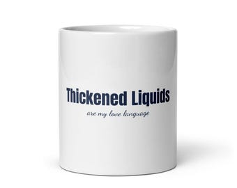 Mok met verdikte vloeistoffen als cadeau voor logopedisten | Grappige koffiemok voor sliktherapeuten