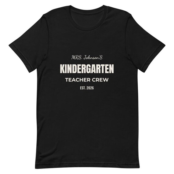 Kindergarten Teacher Shirt, Personalized Kinder Crew Tee, Custom Name Back to School Gift for Kindergarten Teacher