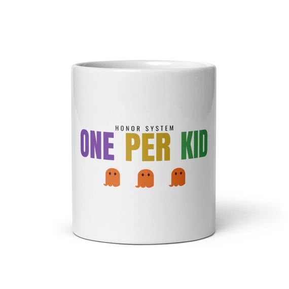 Halloween Candy Bowl Mug Personalized Name Gift, One Per Kid Custom Coffee Mug, Trick or Treat Porch Gift for Candy Guardian