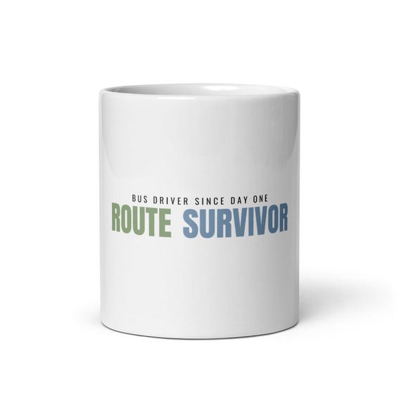 School Bus Driver Gift Mug - Route Survivor Personalized Name Mug, Custom Bus Driver Appreciation Gift