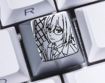 Tecla Horimiya de aleación de zinc grabada con láser, tecla artesanal para teclado mecánico, diseño personalizado de anime, regalo para otakus y gamers.