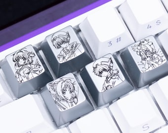 Cardcaptor Sakura Metal Keycap Set Engraved Zinc Alloy Anime