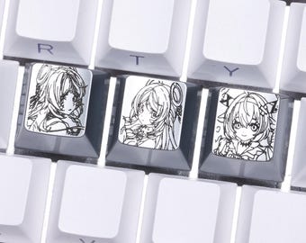 Copritasto in metallo di Genshin Impact Nata, personalizzato con incisione laser in lega di zinco per tastiera meccanica con switch MX, regalo per gamer, design ispirato agli anime