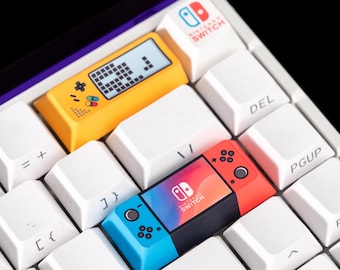 Retro-Spielkonsole Artisan-Tastenkappen-Set Pixel-Handheld und Gamepad-Stil-Harz-Tastenkappen für mechanische Tastatur-Geschenkspieler und Sammler