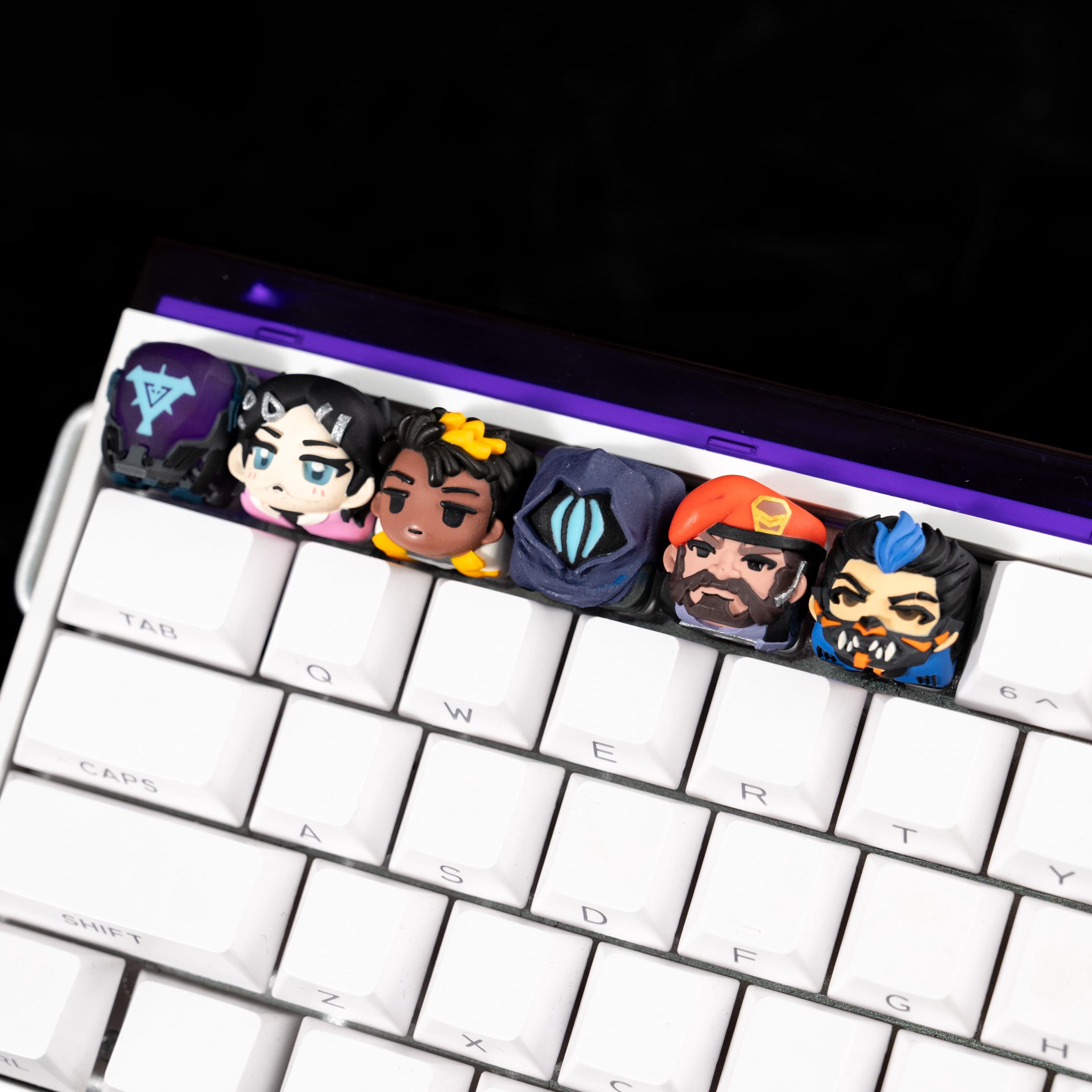 Multicam Keycaps Tactical Hero Chibi Artisan Keycap Set Handmade Resin Translucent ...