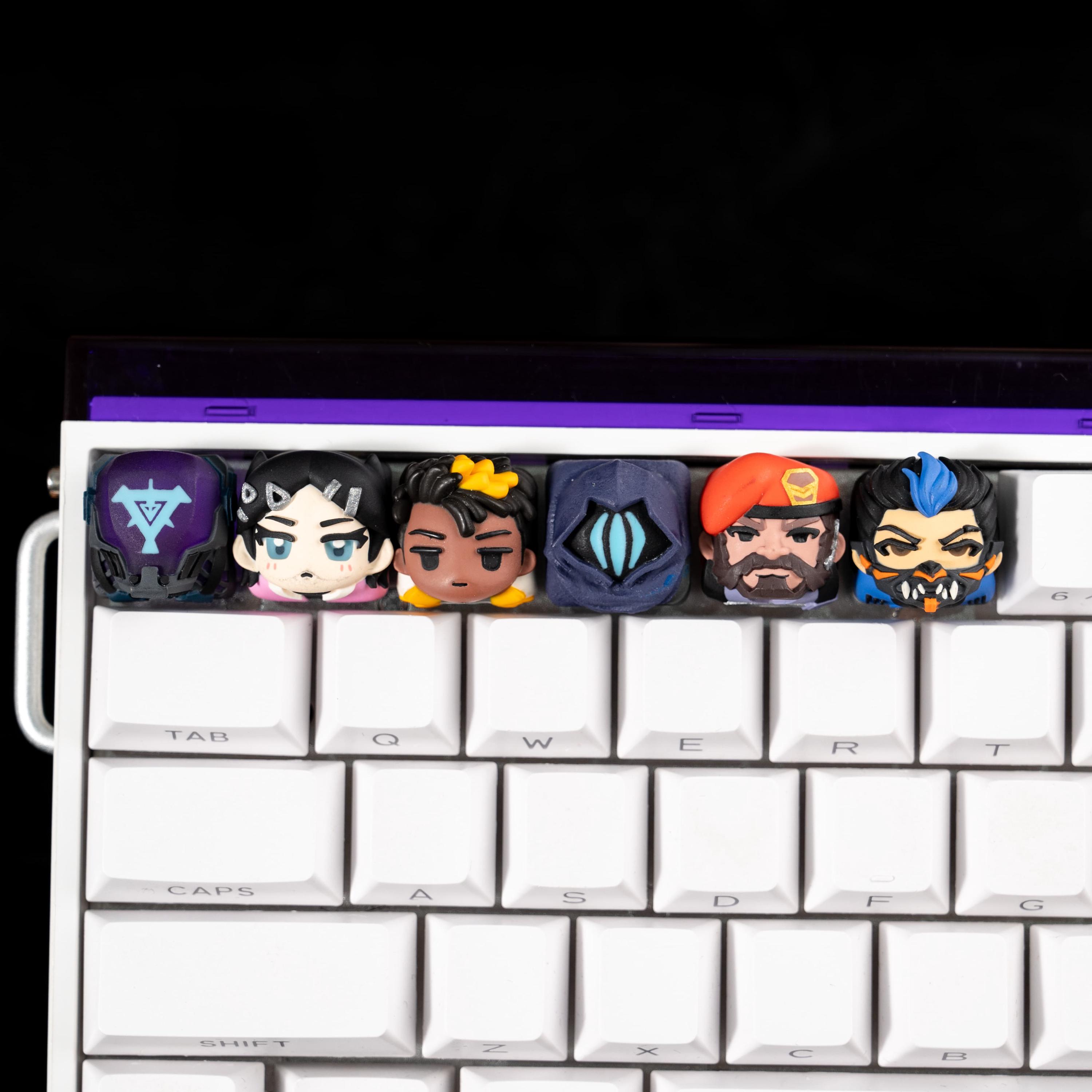 Multicam Keycaps Tactical Hero Chibi Artisan Keycap Set Handmade Resin Translucent ...