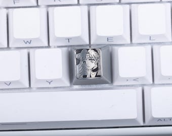 Copritasto in metallo Sailor Moon in lega di zinco inciso, realizzato artigianalmente per tastiera meccanica, design anime ragazza magica, compatibile con Cherry MX, regalo per i fan