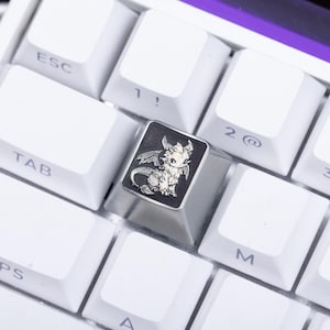 Cute Dragon Metal Keycap Zinc Alloy Engraved Artisan Keycap Mechanical Keyboards Fantasy Design Cherry MX Compatible Gift Gamers Collectors