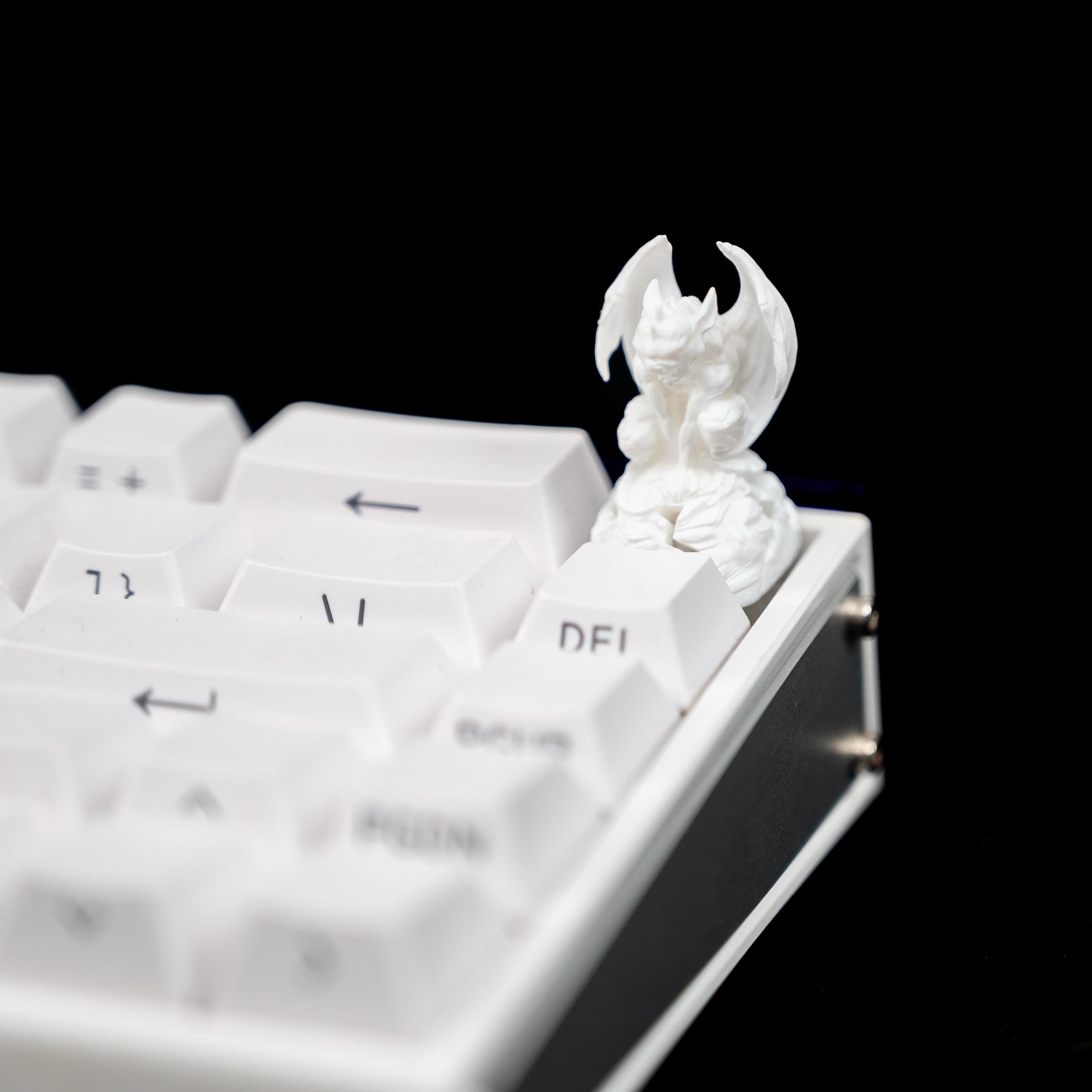 Gothic Gargoyle Artisan Keycap 3D Printed White Fantasy Sculptural ...