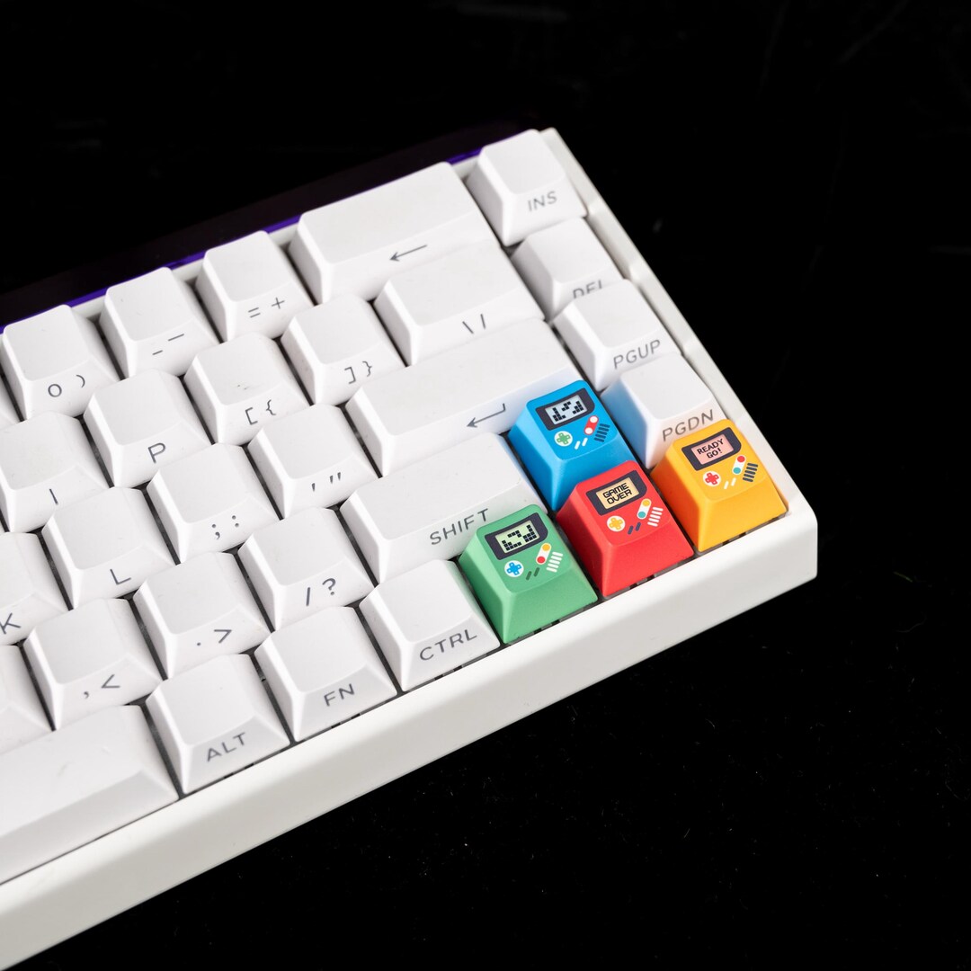 Retro Pixel Console Artisan Keycaps Set 4 Colors MX Compatible Resin ...