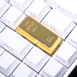 Gold Bar Enter Keycap Zinc Alloy Artisan Key for Mechanical Keyboard Luxury Metal Novelty Keycap Gift Gamers Collectors Custom Keyboard Fans