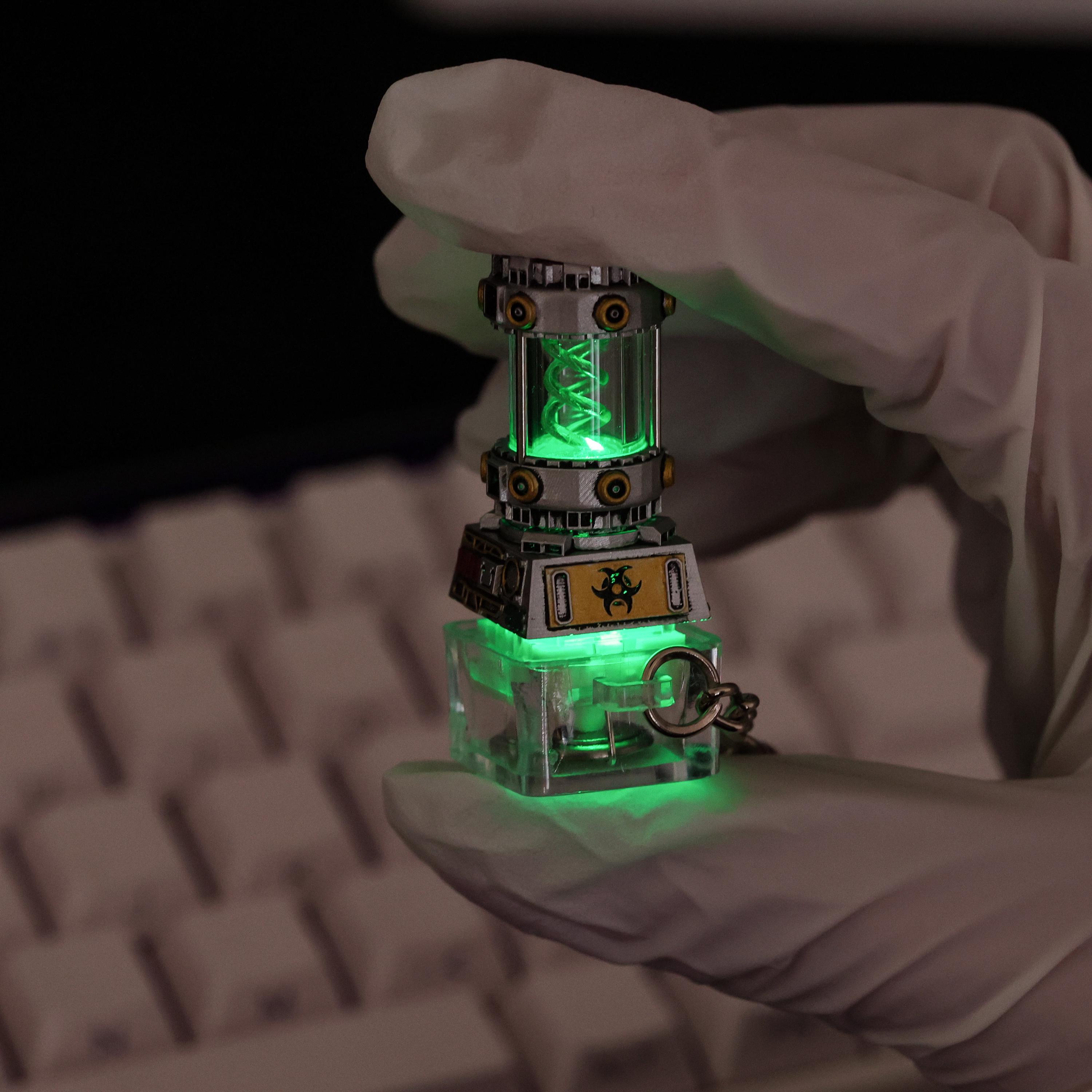 Biohazard Lab Capsule Keycap Handcrafted Resin Sci-fi Reactor