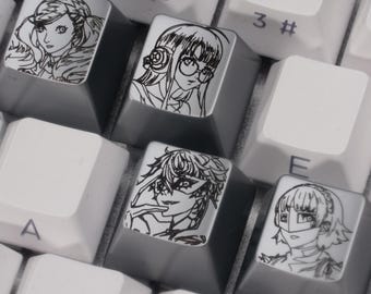 Tasti in metallo Persona, tasti artigianali in lega di zinco personalizzati con Joker e Phantom Thieves, tastiere meccaniche compatibili con Cherry MX, regalo