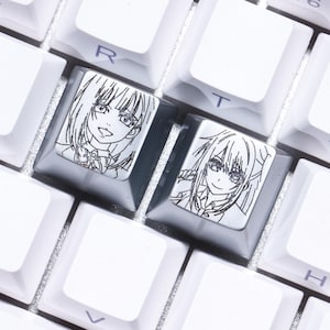 Honkai Impact Zinc Alloy Keycaps Laser Engraved Custom Line Art Artisan Keycap Set for Mechanical Keyboards Anime Gamer Gift PC Setup Decor