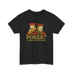 T-shirt unisexe Funny Poker en coton épais - Cadeau parfait pour les amateurs de jeux de cartes - T-shirt de jeu de cartes