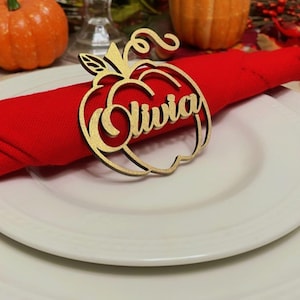 Kürbis Namensschild /Benutzerdefinierte Herbst Herbst Tag/Name Ausschnitt Kürbis/Friendsgiving Tags/Kürbis Namensschild/Tischdekoration/Thanksgiving Namensschild