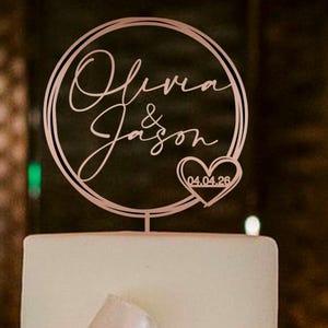 Wedding Cake topper/Personalized cake topper/Rustic cake topper/Custom Heart cake topper/Initial Cake toppers/Boho cake topper/Cake Topper