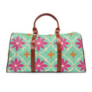 Retro Bloom Zoom, Color Pop Weekender | Floral Weekend Getaway Bag, Durable Luggage for Beach, Gym, Vacation, Gift