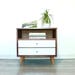 Mid-Century Night Stand Bedside Table with Two Drawers 