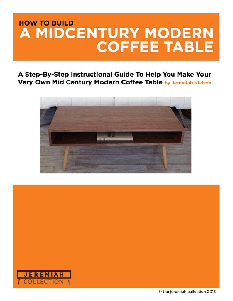 Woodworking Plans Furniture Plans Mid Century Coffee Table Etsy
