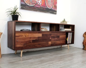 Mid-Century Minimalist Record Storage Console