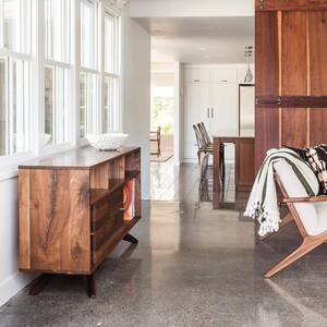 Mid-Century Solid Walnut Divisadero Media/Record Console Sideboard image 3