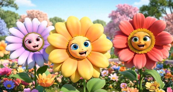 Happy Birthday e-card with singing flowers