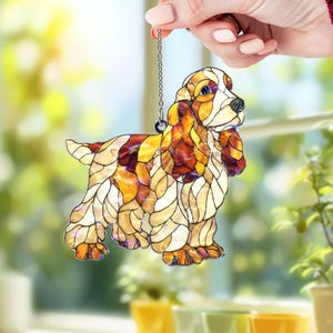 Cocker Spaniel Dog Acrylic Suncatcher, Stained Glass Style Puppy Window Hanging, Cute Pet Lover Sun Catcher Ornament Gift 2025 bild 4
