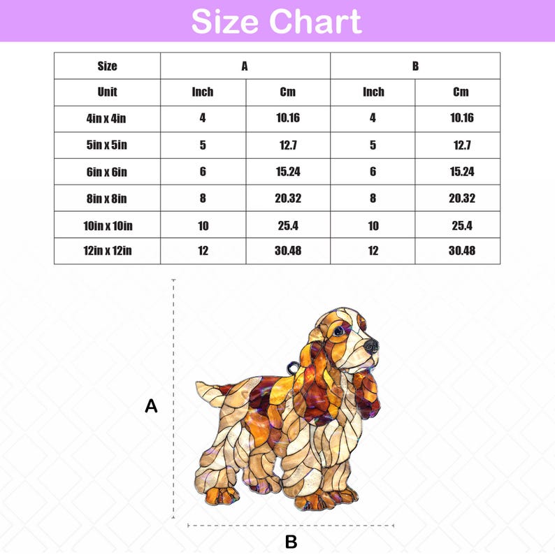 Cocker Spaniel Dog Acrylic Suncatcher, Stained Glass Style Puppy Window Hanging, Cute Pet Lover Sun Catcher Ornament Gift 2025 bild 5