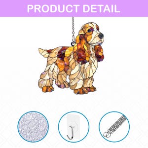 Cocker Spaniel Dog Acrylic Suncatcher, Stained Glass Style Puppy Window Hanging, Cute Pet Lover Sun Catcher Ornament Gift 2025 bild 6