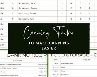 Canning Tracker | Inventory | Food Storage | PDF | Digital Download | Canned Goods
