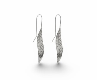 Sterling Silver Leaf Earrings - Small