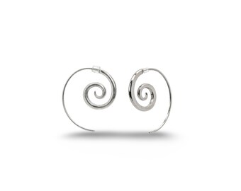 Spiral Sterling Silver Earrings (Medium)