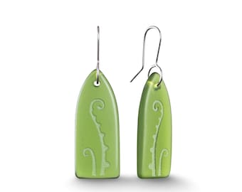 Glass Fern Frond Earrings