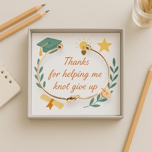 Regalo de agradecimiento por graduación para mentores y entrenadores docentes: mensaje en tarjeta, joyería de agradecimiento para brindar apoyo y aliento.